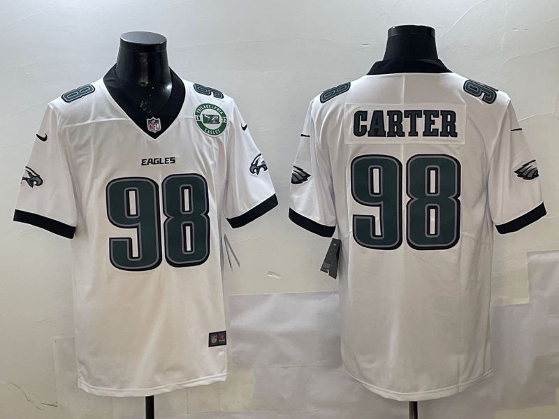 Men Philadelphia Eagles #98 Carter White Second generation Nike 2025 Limited NFL Jersey style 3->philadelphia eagles->NFL Jersey